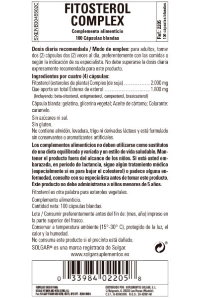 Fytosterolcomplex 100 parels - SOLGAR Img 3