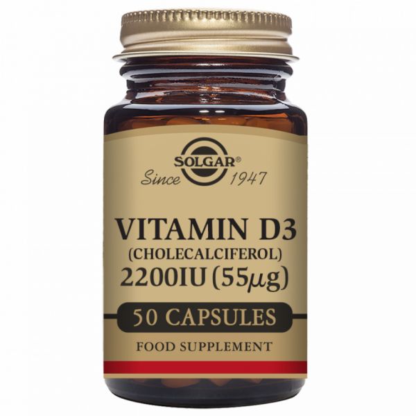 Vitamine D3 2200 UI 55 mcg 50 Gélules Végétales