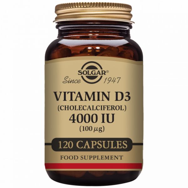 Vitamine D3 4000 UI 100 mcg 120 Gélules Végétales