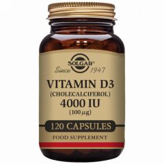 Comprar SOLGAR Vitamina D3 4000 UI 100 mcg 120 Cápsulas Vegetales Por 42,53€