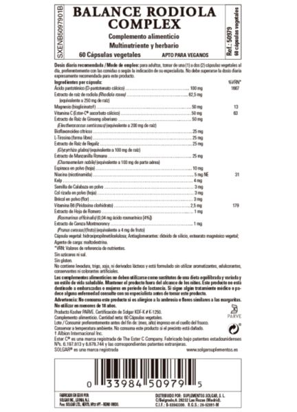 Balance Rhodiola Complex 60 capsule vegetali Img 3