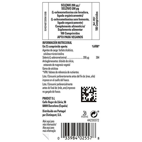 Selenium 200 mcg Zonder Gist 100 Tabletten Img 2