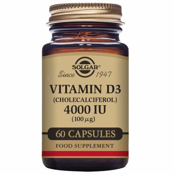 Vitamine D3 4000 UI 100 mcg 60 Gélules Végétales