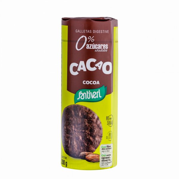 BISCOITOS DIGESTIVOS DE CACAU 200G - SANTIVERI