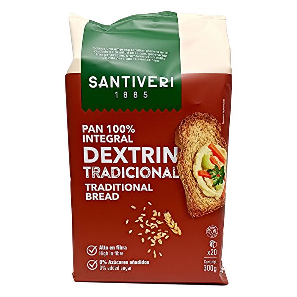 Whole wheat dextrin bread 300gr - SANTIVERI