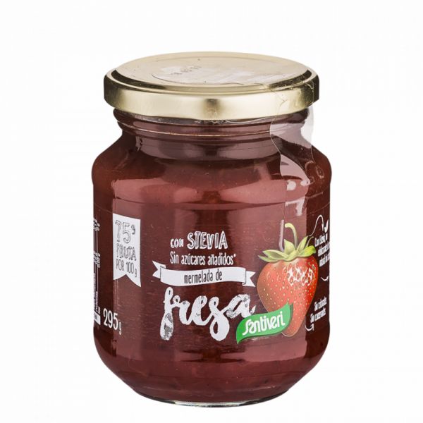 AARDBEIENJAM MET STEVIA 295GR - SANTIVERI