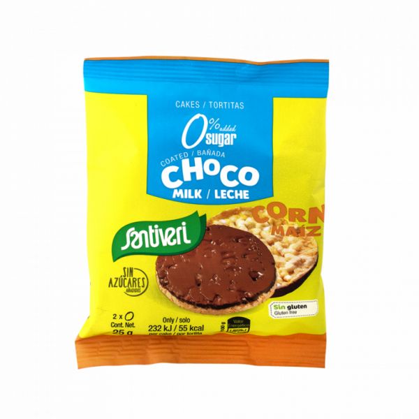 CORN CAKES CHOCO MILK WITHOUT SUGAR 2u - SANTIVERI