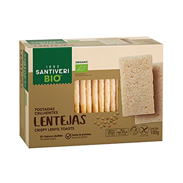 BIO lins lätt toast 100gr. Krispigt - SANTIVERI