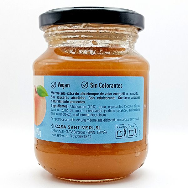 Apricot Jam 0% Sugars 270 g - SANTIVERI Img 3