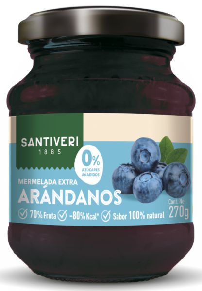 Blaubeermarmelade 0 % Zucker 270 g - SANTIVERI