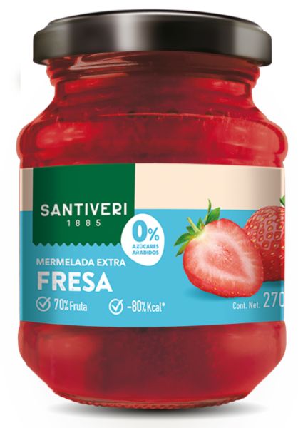 Aardbeienjam 0% Suikers 270 g - SANTIVERI