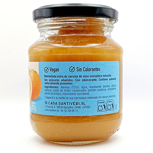 Confiture d'Orange 0% Sucres 270 g - SANTIVERI Img 3