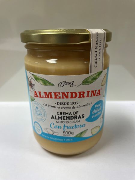 CREMA ALMENDRAS FRUCTOSA TARRO CRISTAL 500 gr