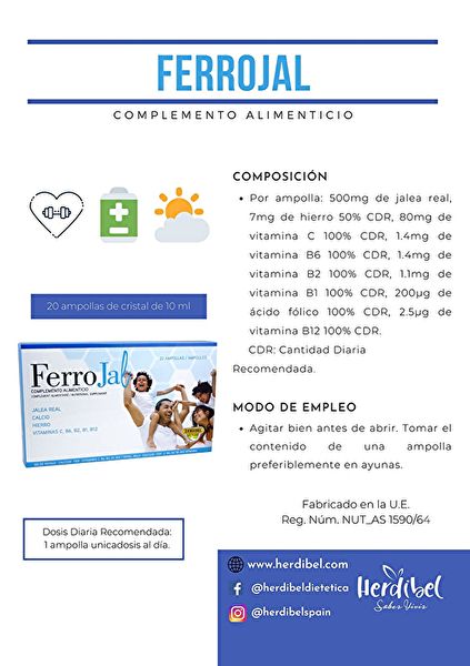 Ferrojal 20 ampollas X 10 ml - HERDIBEL Img 4