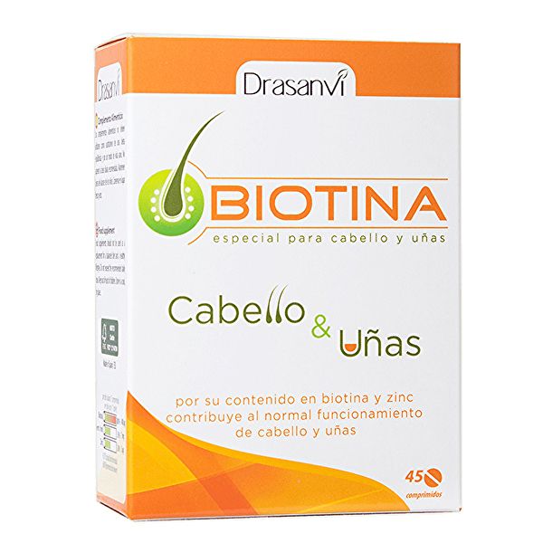 Biotine 400 mcg x 45 Comprimés. Contribue à l'entretien des cheveux Img 2