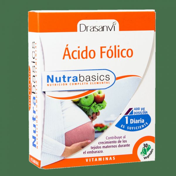 Acide Folique 30 Gélules Nutrabasic - DRASANVI