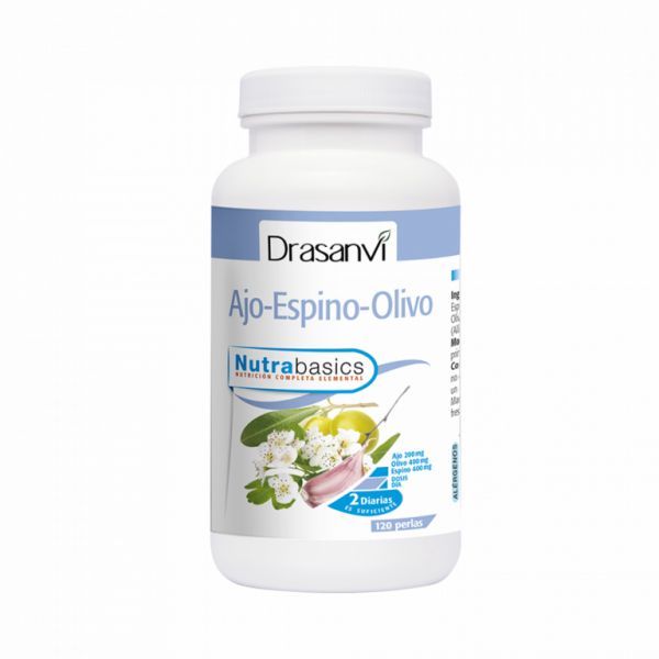 Ail Espino Olivo 500 mg Pot 120 Perles Nutrabásics