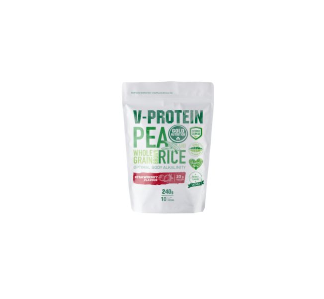 V-Protein Erdbeere 240 g - GOLD NUTRITION