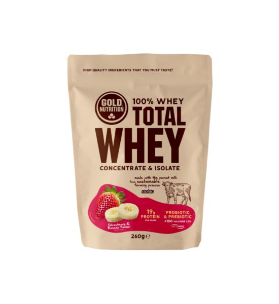 Total Whey Aardbei Banaan 260 g - GOLD NUTRITION