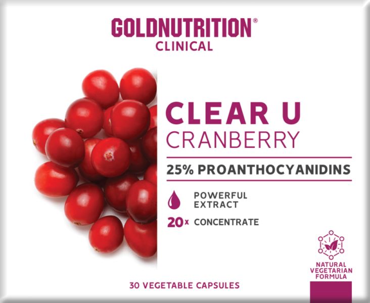 Clear-U Cranberry 30 cápsulas - GOLD NUTRITION