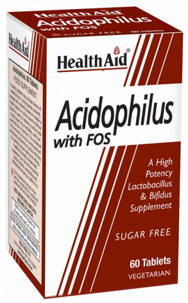 Acidophilus com FOS 60 comprimidos - HEALTH AID