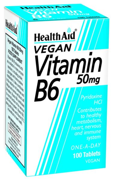 Vitamin B6 50 mg 100 comprimidos - HEALTH AID