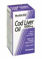 Comprar HEALTH AID Óleo de fígado de bacalhau 1000 mg X 60 cápsulas Por 18,10€