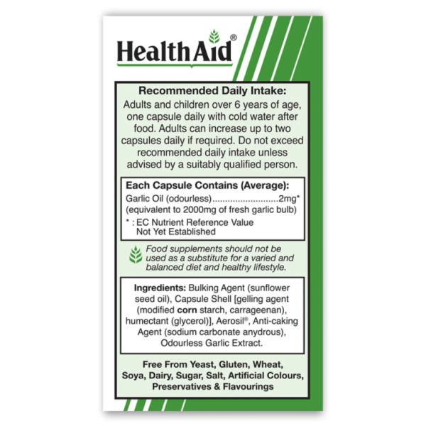 Olio d'aglio 2 mg 60 capsule - HEALTH AID Img 3