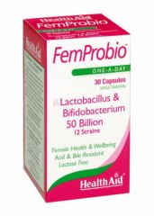 Comprar HEALTH AID Femprobio 50.000 milhões 30 cápsulas vegetais Por 40,70€