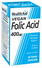 Comprar HEALTH AID Àcid fòlic 400 mcg 90 comprimits Per 12,50€