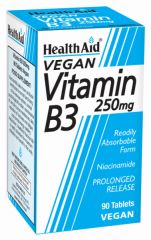 Buy HEALTH AID Vitamin B3 (Niacinamide) 250 mg 90 tablets By 16,70€