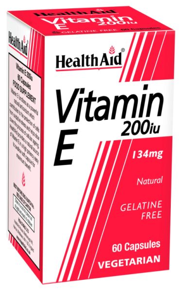 Natural Vitamina E 200 UI 60 cápsulas vegetais