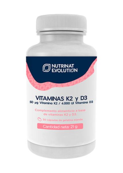 Vitaminas K2 e D3 30 Cápsulas - NUTRINAT