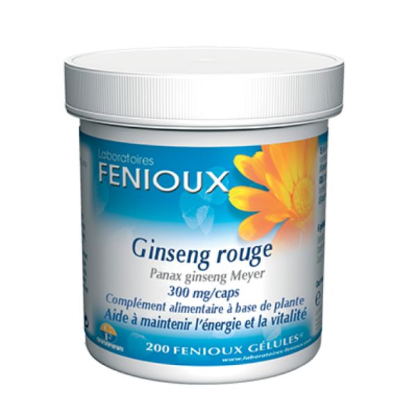 Ginseng Rouge (Panax Ginseng Meyer) 200 Cápsulas 300 mg