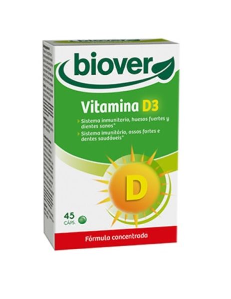 Vitamin D3 - Cholecalciferol 45 Capsules - BIOVER