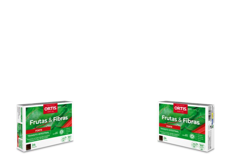 Frukt och fiber Forte 2 behållare med 48 tuggbara kuber