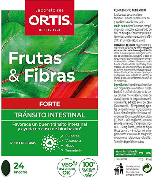 Frukt och fibrer Forte 24 Comp - ORTIS Img 3