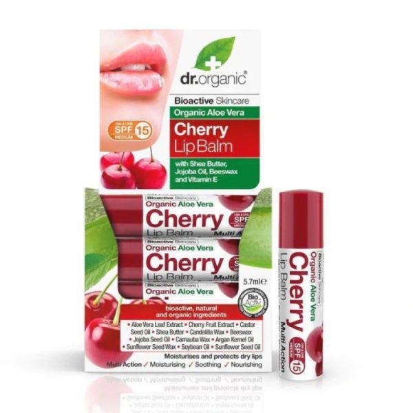 Aloe Vera och Cherry Lip Balm 5,7 ml - DR ORGANIC