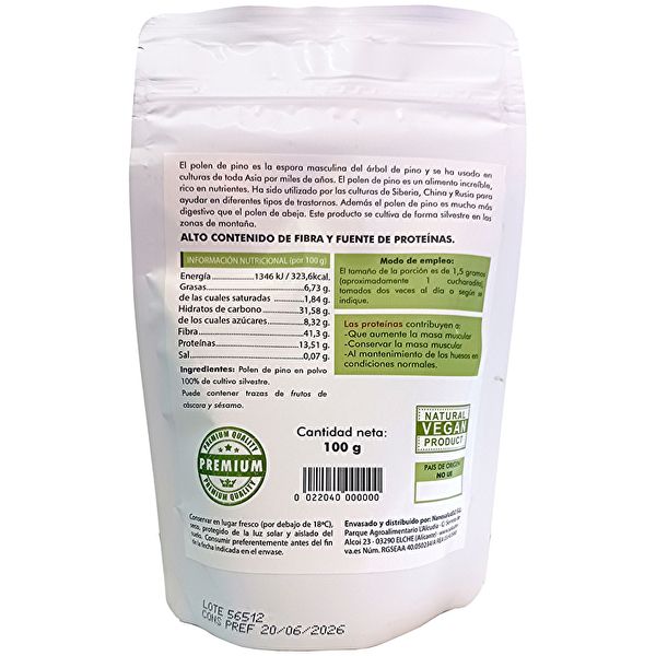 PINE POLLEN POWDER 100 GRAMS - SALUD VIVA Img 3