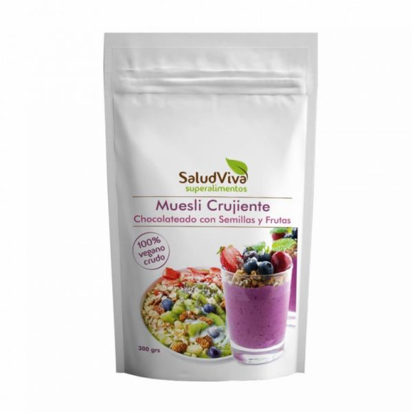 CRUJI MUESLI. CHOCOLATE DE SEMENTES E FRUTAS 300 GRS