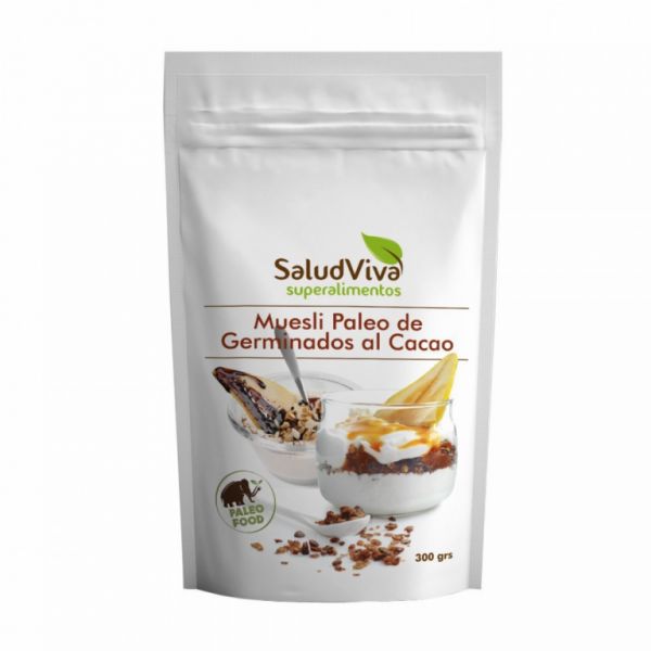 PALEO VEGAN MUESLI GEKIEMD MET CACAO 300 GRS.