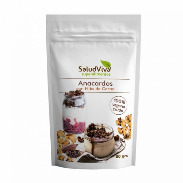 ANACARDI CON PENNELLI DI CACAO 80 G - SALUD VIVA