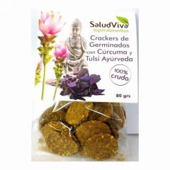 Comprar SALUD VIVA BISCOITO DE BROTAS COM CURCUMA E TULSI 80 GRS. Por 5,40€