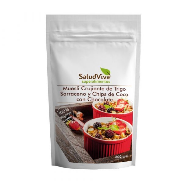 KNAPPERIGE SARRAC TARWE- EN CHOCOLADEMUESLI 300 G