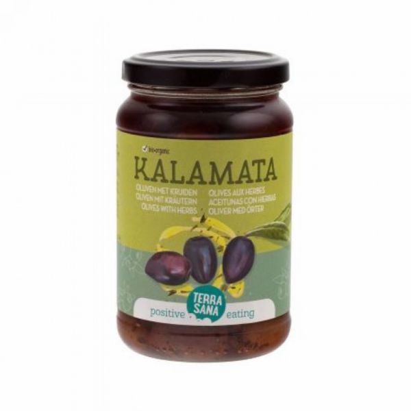 ACEITUNAS KALAMATA CON HIERBAS 345 g - TERRASANA