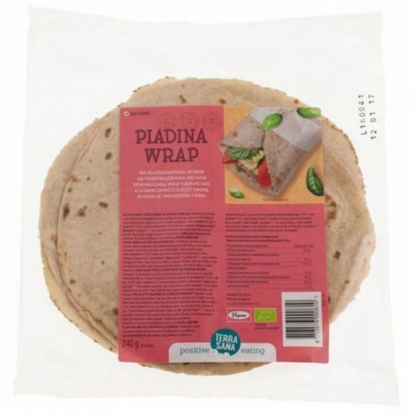 ENVOLVIMENTO PIADINA DE FARINHA DE ESPELTA E AVEIA 240 g