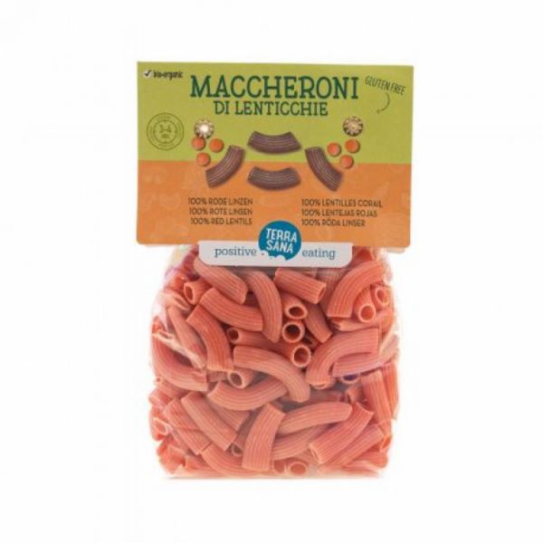 MACCHERONI DI LENTICCHIE 100% LENTEJAS ROJAS, GLUT