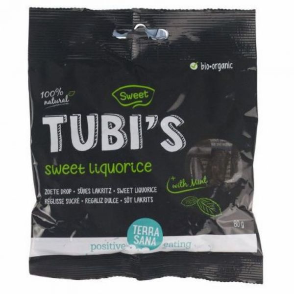 SÜSSE LAKRITZE MINZE TUBI'S 80 g - TERRASANA