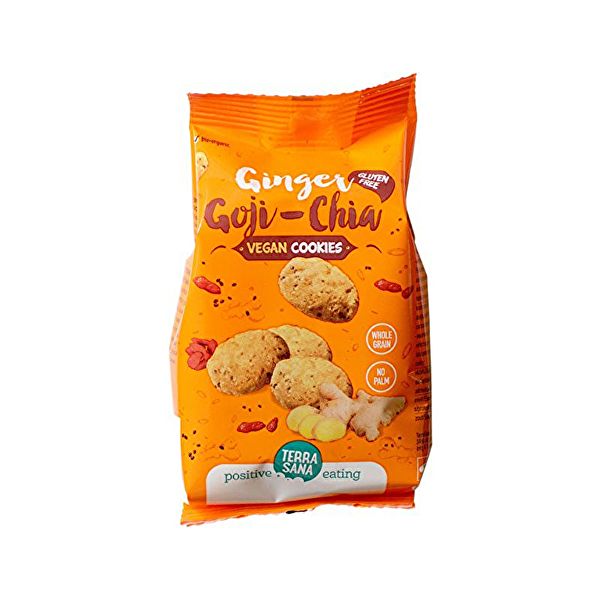 Ginger Goji och Chia Cookies 150 g - TERRASANA