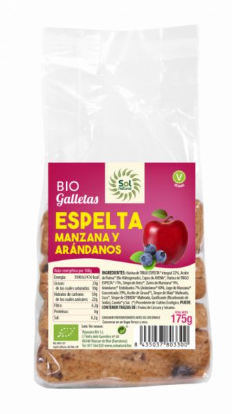 BISCOITOS DE ESPELTA MAÇÃ-BLUEBERRY BIO 175 g